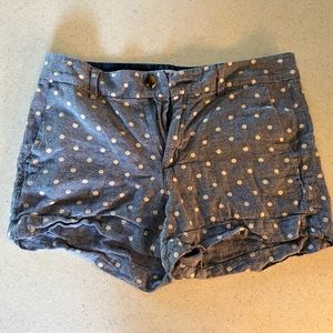 Old Navy Mid-Rise Everyday Shorts Chambray Polkadot Size 4